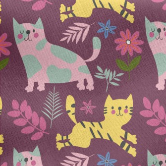 Cats With Different Patterns Jersey Backed Fleece