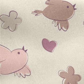 Simple Color Blocks Of Birds A Jersey Backed Fleece