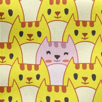 There Is A Pink Cat Among Yell Jersey Backed Fleece