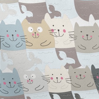 Clumsy And Silly Mermaid Cat Pongee