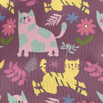 Cats With Different Patterns Stretch Jersey