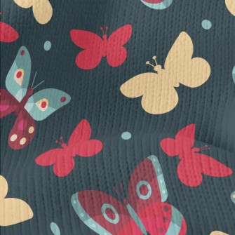 Butterflies With Charming Colo Stretch Jersey
