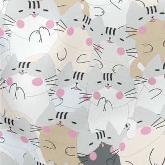 Lazy Blush Cat Lightweight Cotton Poplin