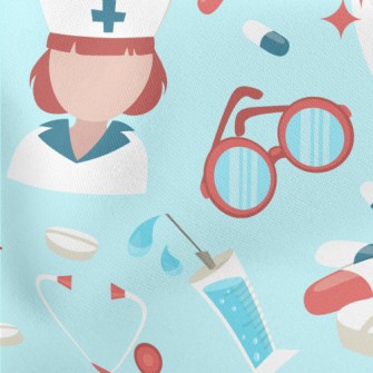 Medical Profession Pattern Lightweight Cotton Poplin