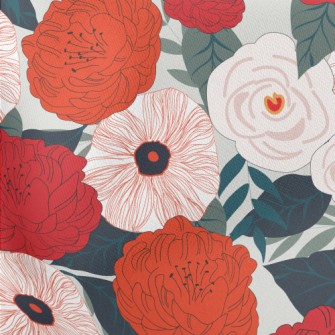 Exquisite And Stunning Flowers Lightweight Cotton Poplin