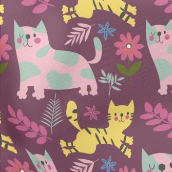 Cats With Different Patterns Lightweight Cotton Poplin