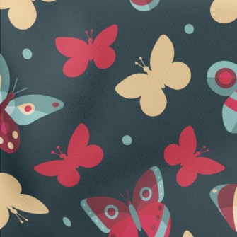 Butterflies With Charming Colo Lightweight Cotton Poplin