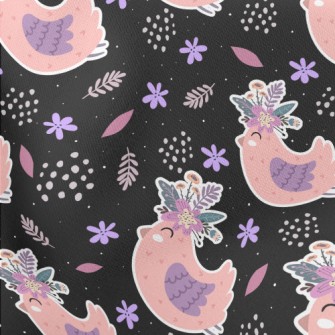 Bird Wearing A Wreath Lightweight Cotton Poplin