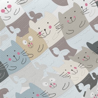 Clumsy And Silly Mermaid Cat Midweight Cotton Poplin