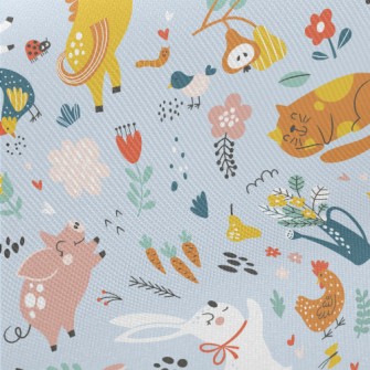 Happy Jumping Animals Midweight Cotton Poplin