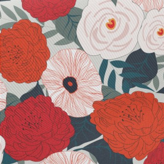 Exquisite And Stunning Flowers Midweight Cotton Poplin