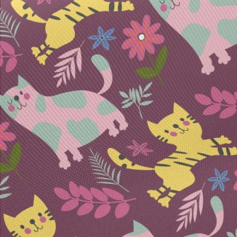 Cats With Different Patterns Midweight Cotton Poplin