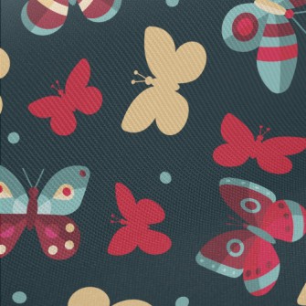 Butterflies With Charming Colo Midweight Cotton Poplin
