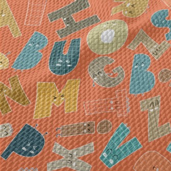 Cute And Playful English Lette Birdseye Piqué