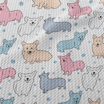 Colorful Simple Corgi Birdseye Piqué