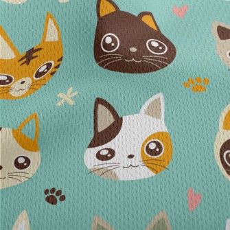 Cute And Charming Cat Athletic Mesh Flat Back