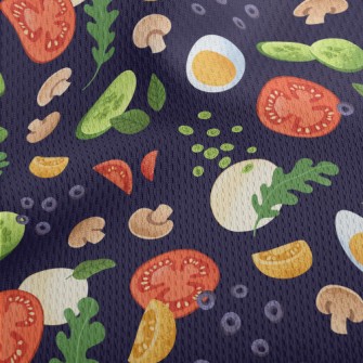 Hand Drawn Fresh Vegetables Athletic Mesh Flat Back