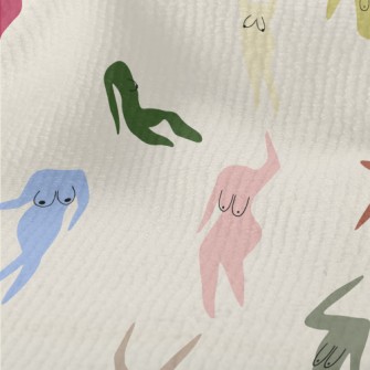 Color Block Sexy Naked Woman Terry