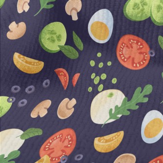 Hand Drawn Fresh Vegetables Terry