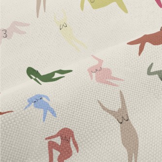 Color Block Sexy Naked Woman Performance Linen