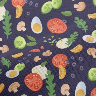 Hand Drawn Fresh Vegetables Performance Linen