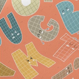 Cute And Playful English Lette Twill