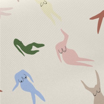 Color Block Sexy Naked Woman Twill