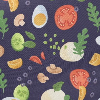 Hand Drawn Fresh Vegetables Twill