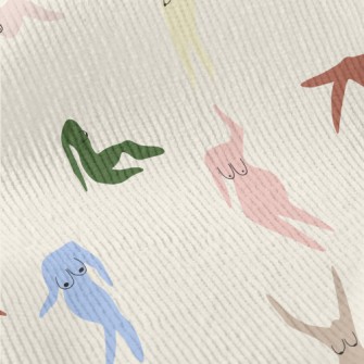 Color Block Sexy Naked Woman Standard Corduroy