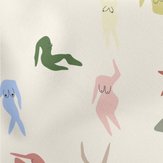 Color Block Sexy Naked Woman Stretch Ponte