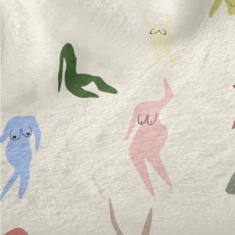 Color Block Sexy Naked Woman Minky