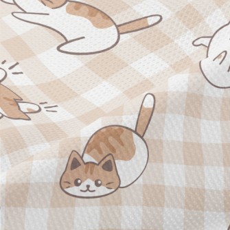 Cute And Lively Cat Piqué