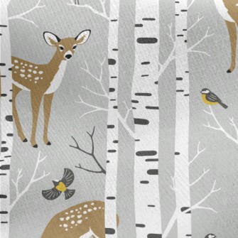 Realistic Forest Sika Deer Jersey Backed Fleece