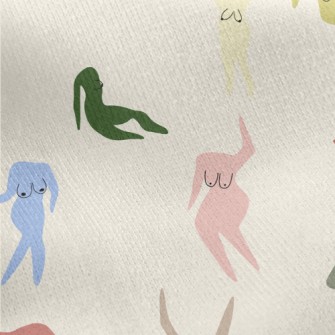 Color Block Sexy Naked Woman Jersey Backed Fleece