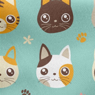 Cute And Charming Cat Jersey Backed Fleece