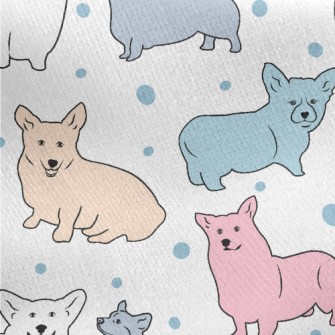 Colorful Simple Corgi Jersey Backed Fleece