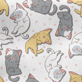 Relaxing Time Cat Jersey Backed Fleece