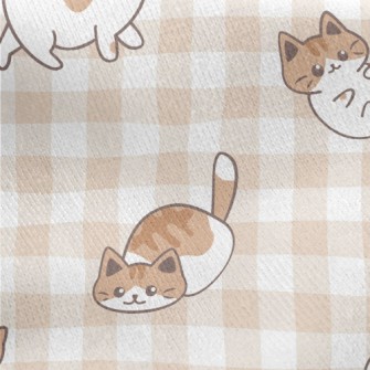 Cute And Lively Cat Jersey Backed Fleece