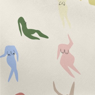 Color Block Sexy Naked Woman Pongee