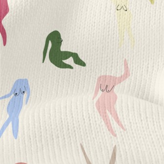 Color Block Sexy Naked Woman Stretch Jersey
