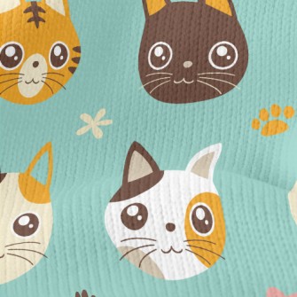 Cute And Charming Cat Stretch Jersey