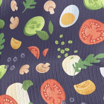 Hand Drawn Fresh Vegetables Stretch Jersey