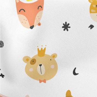 Cute Animal Heads Lightweight Cotton Poplin