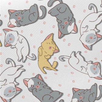 Relaxing Time Cat Midweight Cotton Poplin