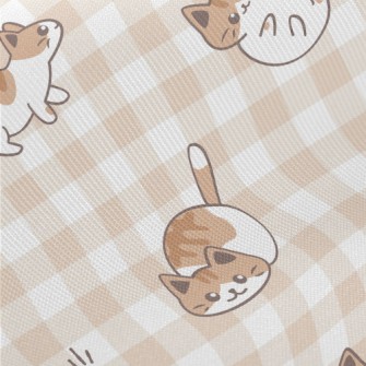 Cute And Lively Cat Midweight Cotton Poplin