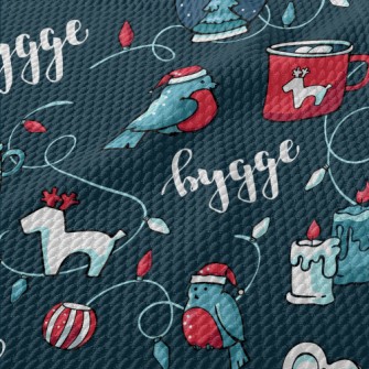 Christmas Bluebird Hot Cocoa Birdseye Piqué