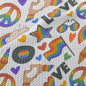 World Rainbow Day Of Love Birdseye Piqué