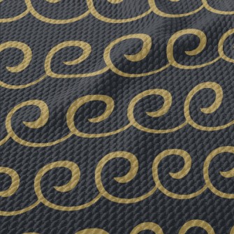 Curly Wavy Swirl Pattern Birdseye Piqué