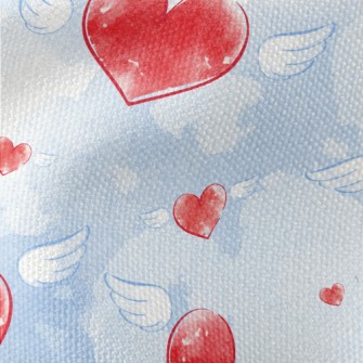 Watercolor Love Heart Wings Waterproof Canvas