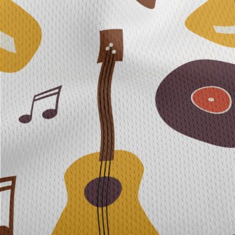 Guitar Vinyl Records Athletic Mesh Flat Back